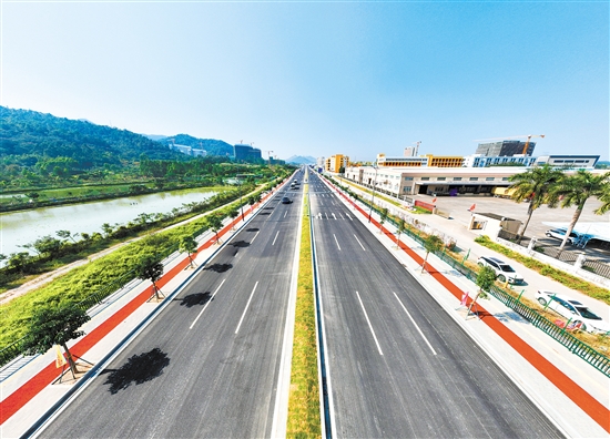 隨著華盛路西延線工程圓滿完成建設(shè)，蓬江區(qū)產(chǎn)城融合的工業(yè)走廊“生命線”全面打通。