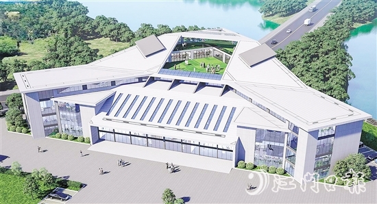 恩平市馮如低空經濟產業(yè)園計劃以“深圳總部、深圳研發(fā)+恩平制造、恩平應用”模式，打造深江低空經濟產業(yè)園。圖為恩平市馮如低空經濟產業(yè)園馮如科技樓效果圖。