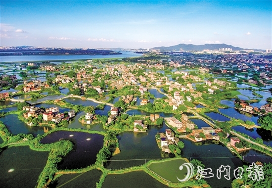 鶴山市逐步構(gòu)建“以水興水”新格局，為“百千萬(wàn)工程”聚力賦能。圖為古勞水鄉(xiāng)。林景文
