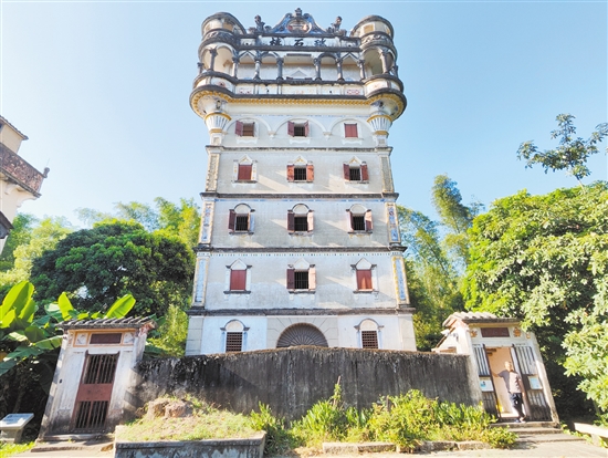 江門與澳門不斷加強(qiáng)文旅合作，利用世界文化遺產(chǎn)資源攜手開拓旅游市場。圖為開平瑞石樓。