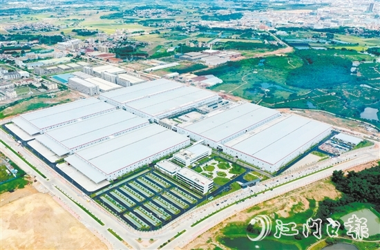 去年鶴山94個省市重點項目投資完成率達(dá)到132%，排名江門第二。圖為鶴山市隆基光伏科技有限公司。