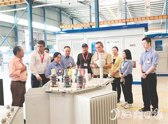 哥斯達(dá)黎加考察團(tuán)走進(jìn)海鴻電氣，深入了解企業(yè)的生產(chǎn)工序。