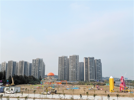 兒童樂園部分區(qū)域已初見雛形。